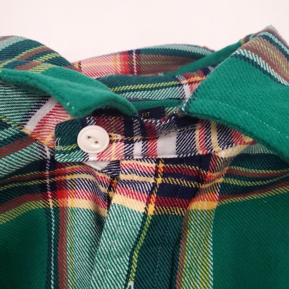 Polo Ralph Lauren Long Sleeve Performance Classic Flannel Shirt Green Plaid - Picture 13 of 13